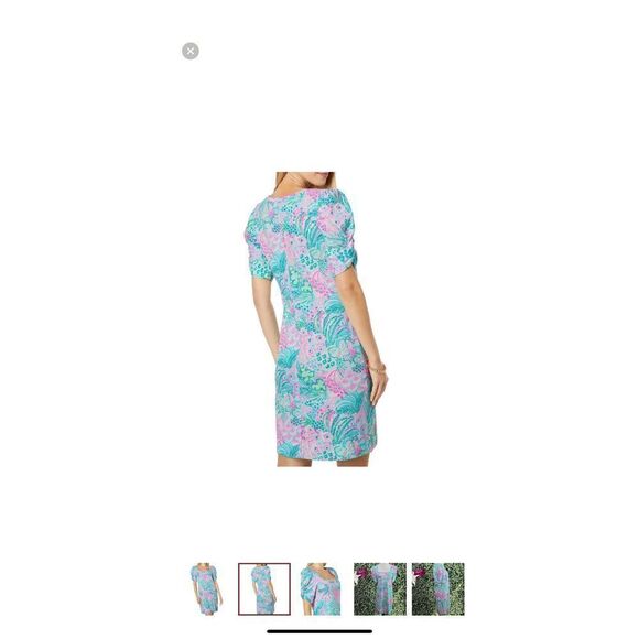 Lilly Pulitzer Haydn Short Sleeve Dress in multi banana split cotton size XS NWT - Picture 2 of 3